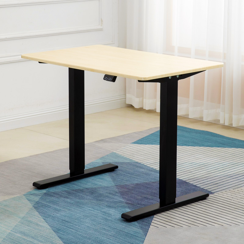 RXD1-1-2RR Mini Walnut Rectangular Reversed 2-Stage Columns Cold-Rolled Steel Electric Single Motor Intelligent Height Adjustable Standing Desks