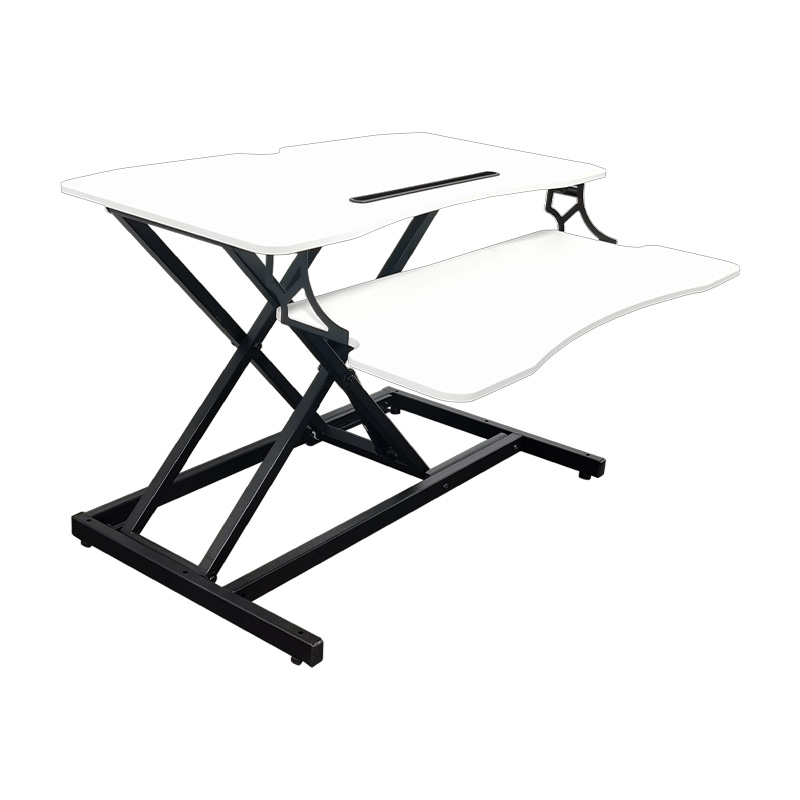 RXD1-2 With Keyboard Tray Monitor Riser Chipboard Desktop Pneumatic Height Adjustable Standing Desk Converters